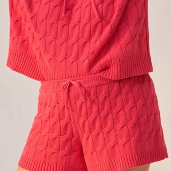 ANTHROPOLOGIE Saturday Sunday Ellyn Knit Red Sweater Shorts size large - Picture 3 of 7